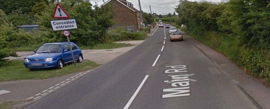 The fire broke out in Main Road, Hoo. Picture: Google Streetview