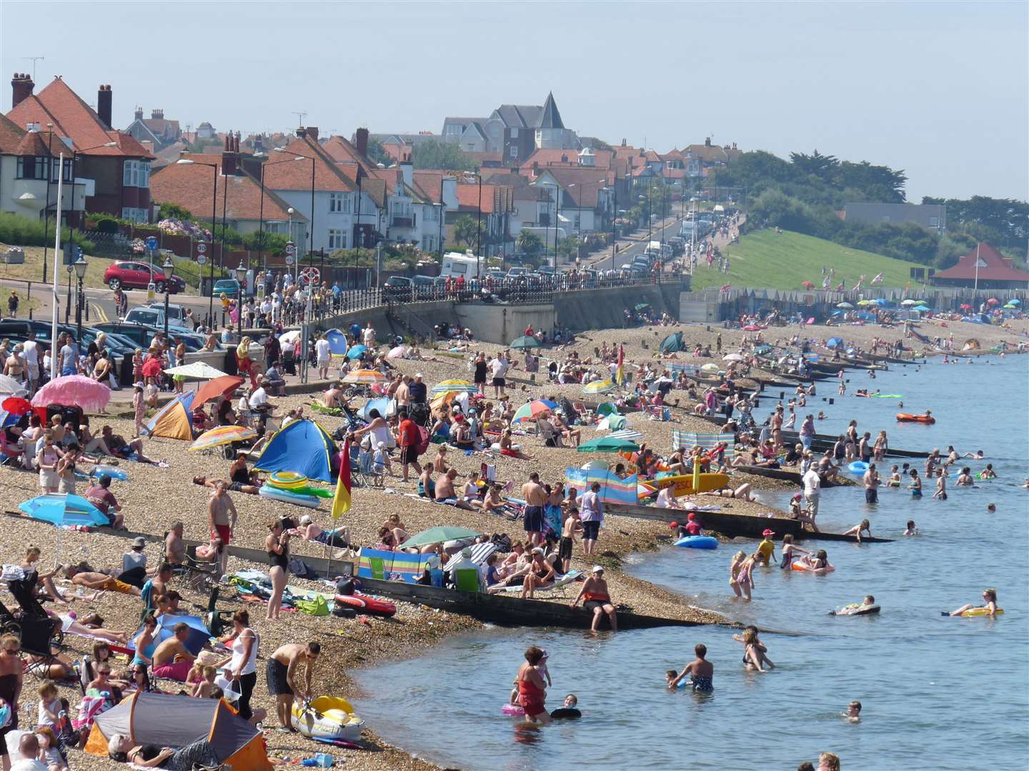 A packed Herne Bay beach during the summer Pic: Scott Turner