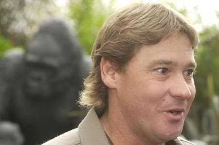 Steve Irwin close to nature at Howletts. Picture: PAUL DENNIS