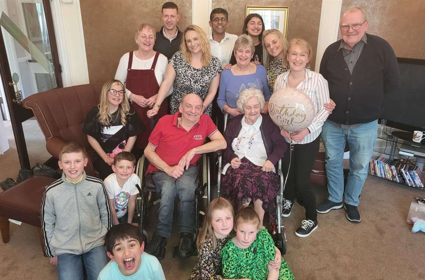 Blanche Eldridge celebrated her 102nd birthday with all her family at her care home in Sutton-at-Hone