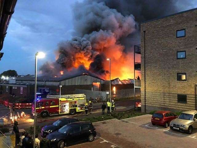 Ten fire crews were sent to the scene. Picture: Claire Wheeler