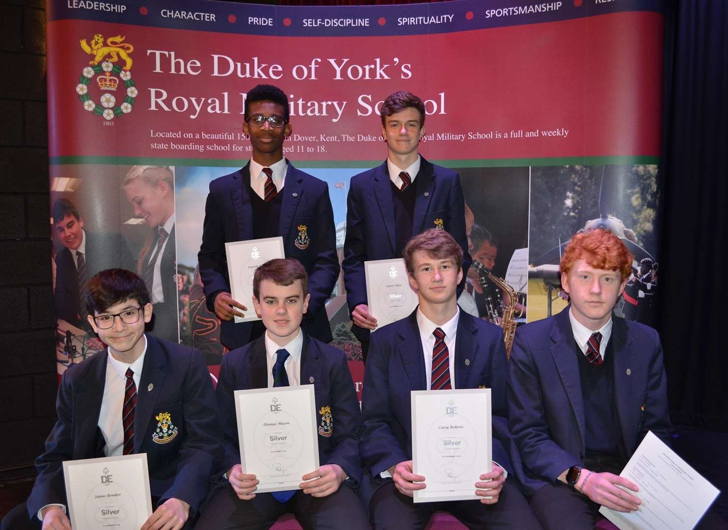 Pupils at the Duke of York's Royal Military School, Dover, who achievedd silver in the Duke of Edinburgh Awards (7464138)