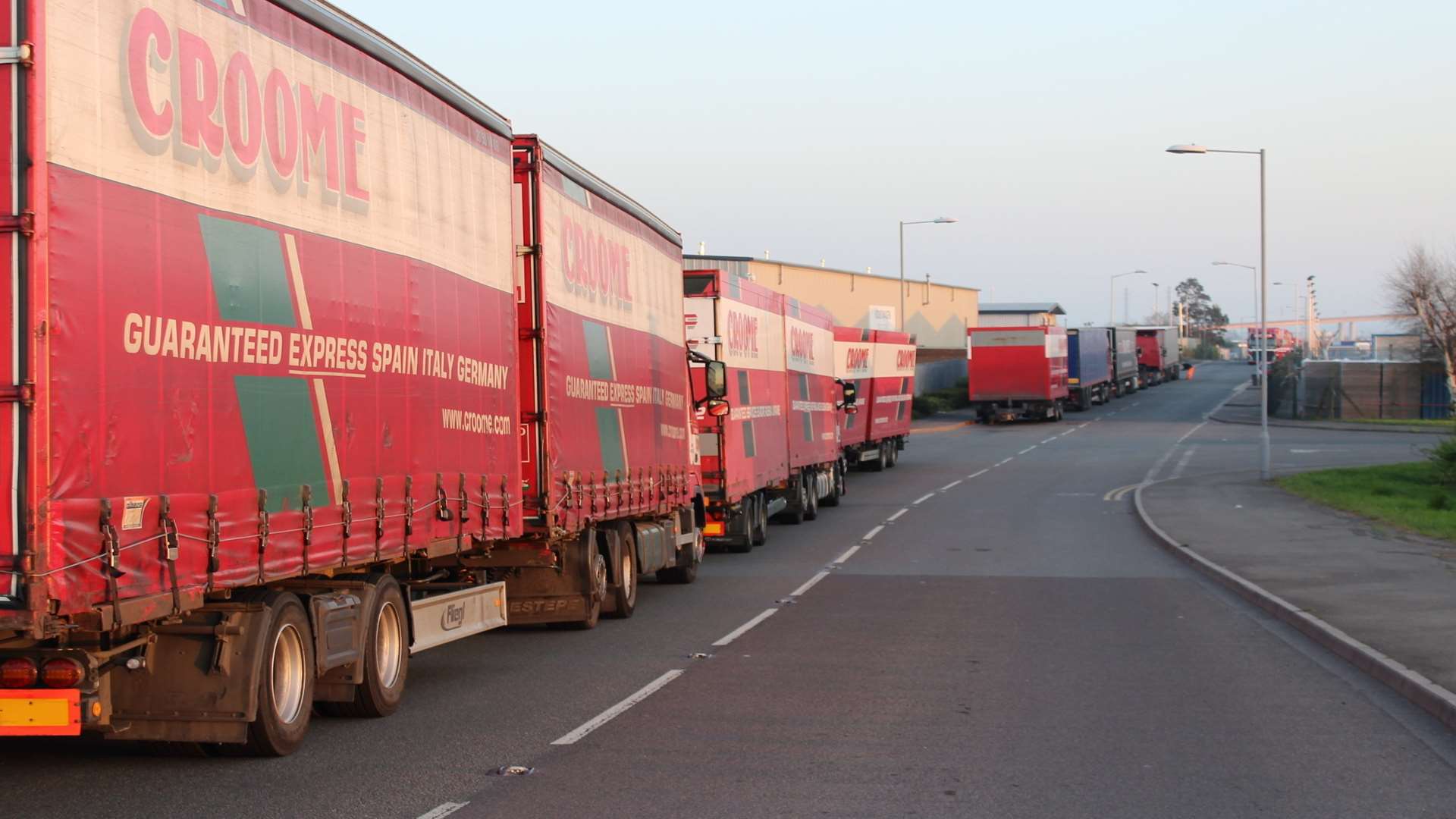 Lorries parked at Neats Court, Queenborough