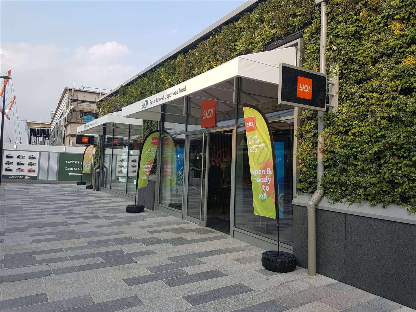 The exterior of the new Yo!Sushi branch features part of a living wall which will cover the Ashford Designer Outlet's extension. (17695442)