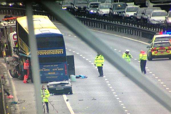 A Travelmasters coach was involved in the M1 crash
