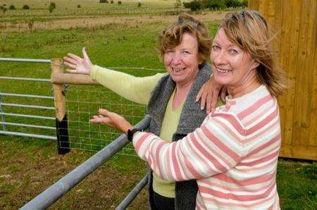 Joan Exley, left, and Janet Gregory, of the Iwade Allotment Association, at the site of the new allotments which have been allocated to the village