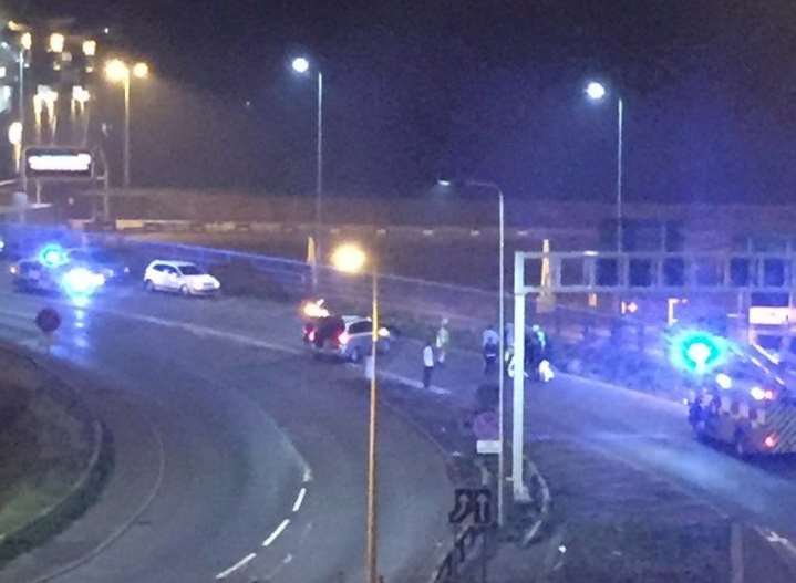 The scene of the crash at the foot of Jubilee Way. Picture: @Wanderfuliving