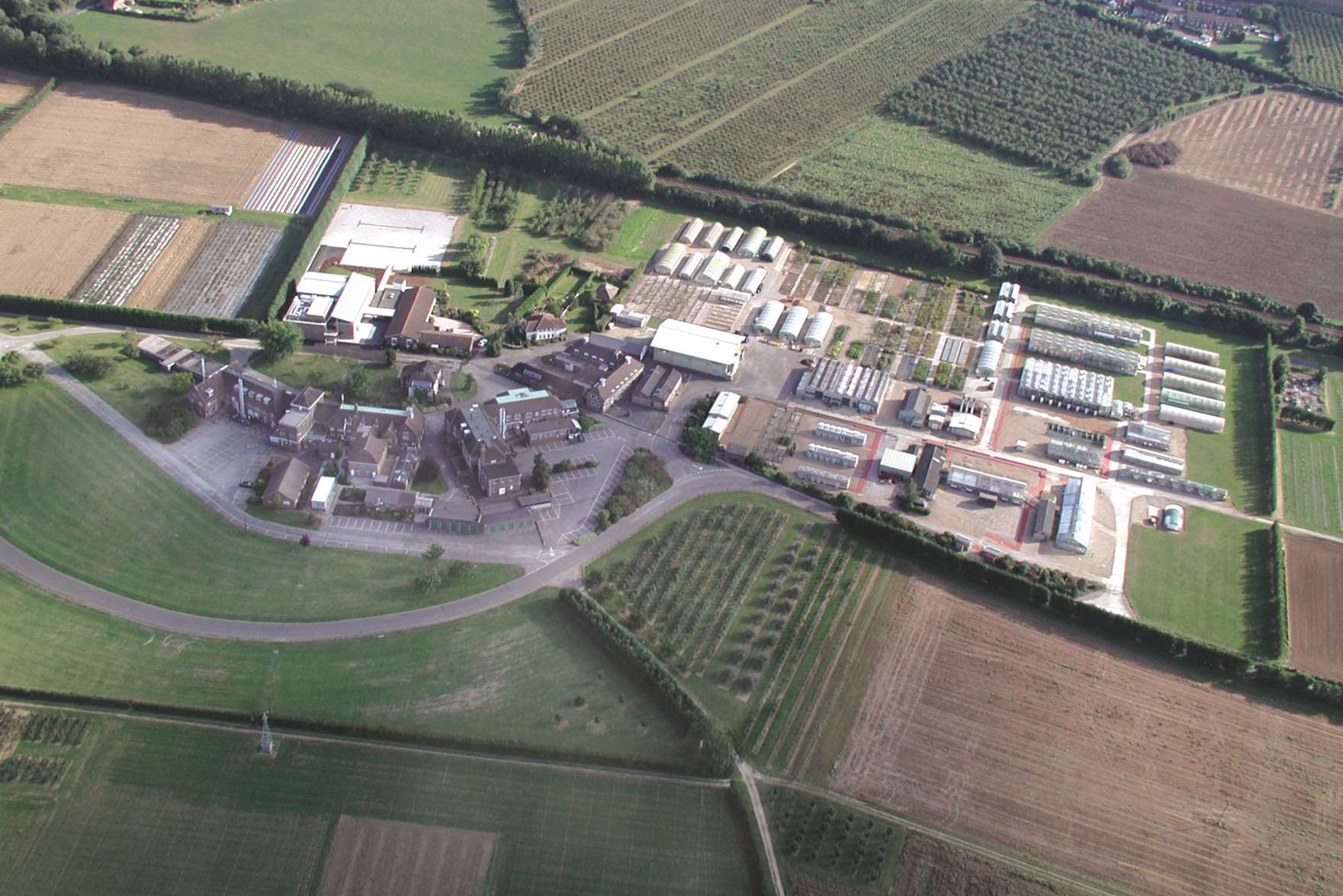 An aerial view of the East Malling Research Centre