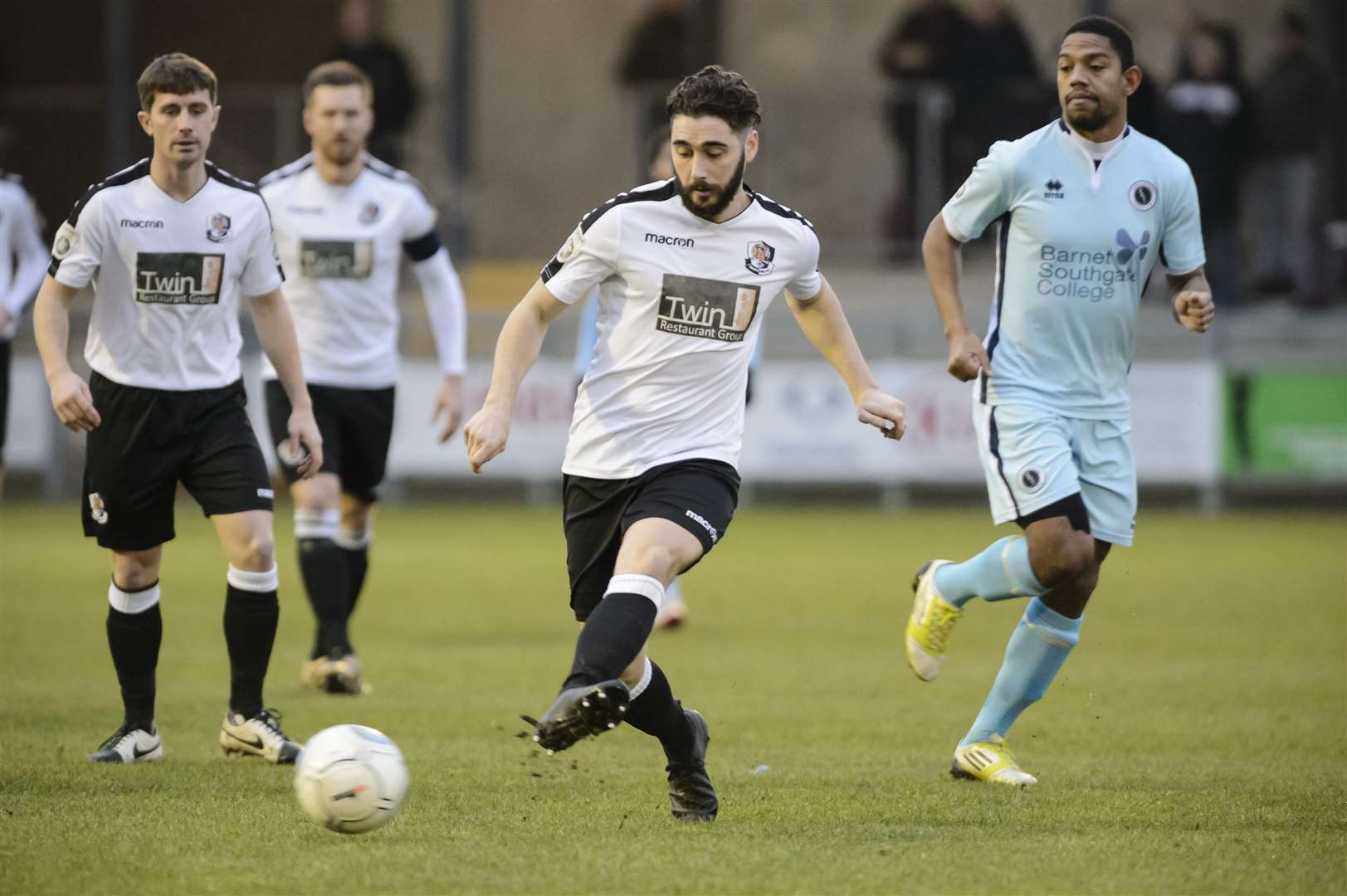 Alex Brown on the ball for Dartford Picture: Andy Payton