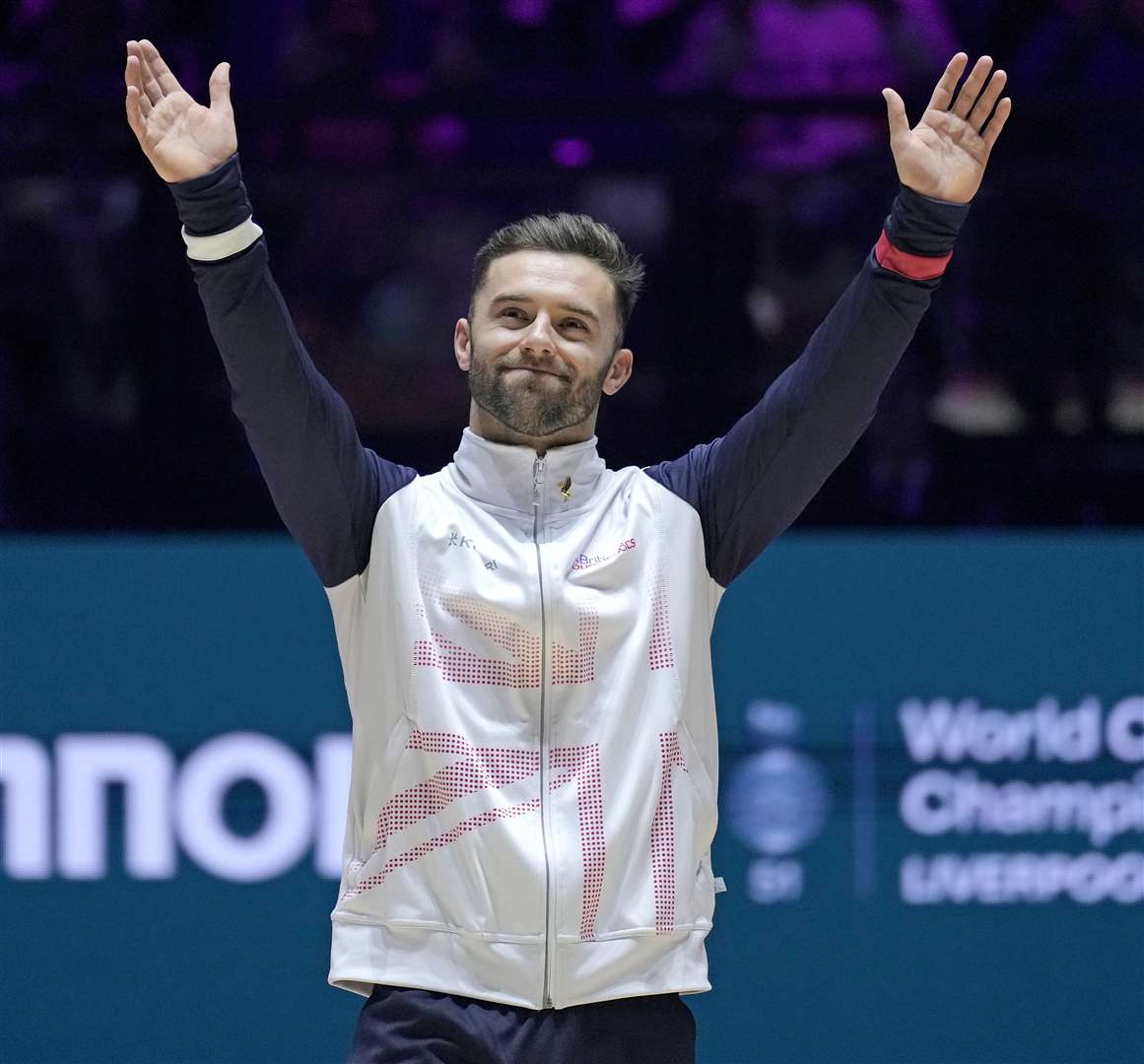 Giarnni Regini-Moran has had plenty of reasons to smile after floor gold, team bronze and a place in the parallel bars final at the World Gymnastics Championships. Picture: British Gymnastics/Simone Ferrao