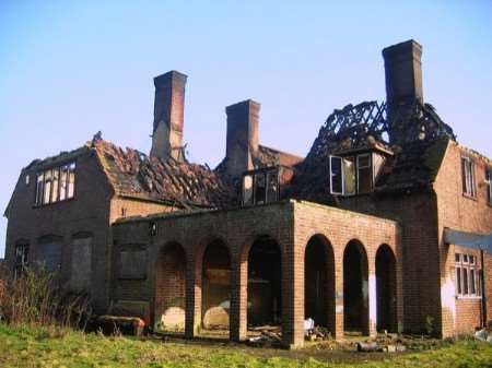 The derelict Duke of Kent pub after the fire