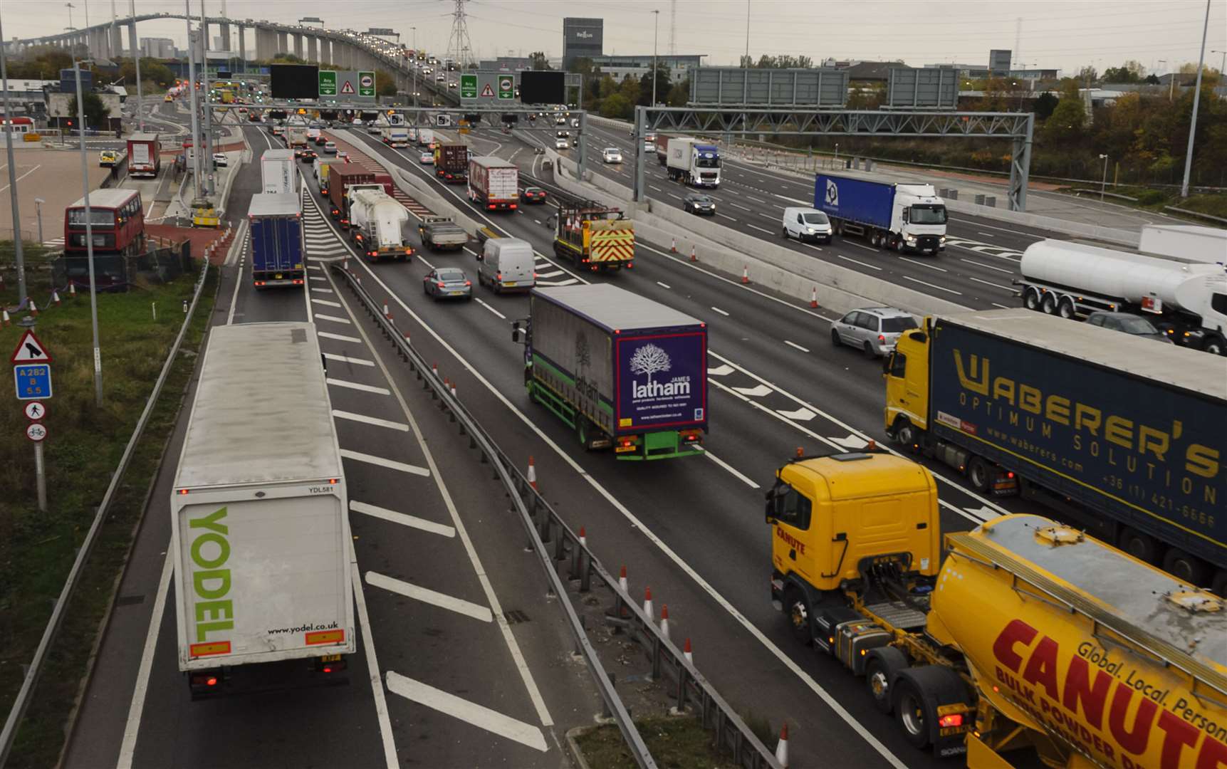 The approach to the Dartford Crossing suffers from heavy congestion