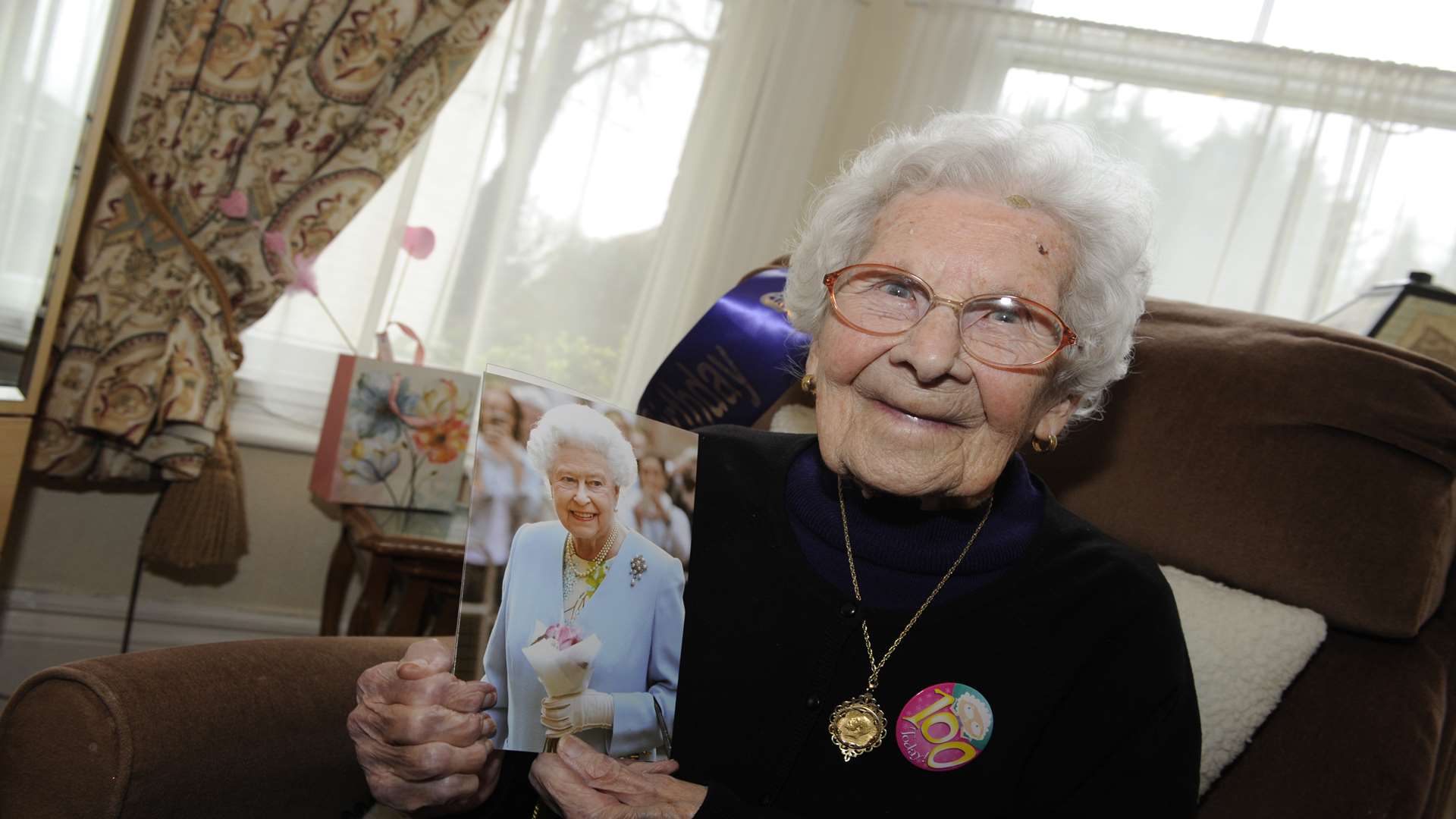 Doris Johnson celebrating her 100th birthday.