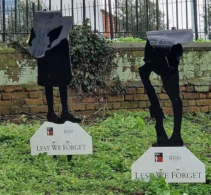 The vandalised war memorials next to the Minster Gatehouse Museum. Picture: Paul Alexander Thurston