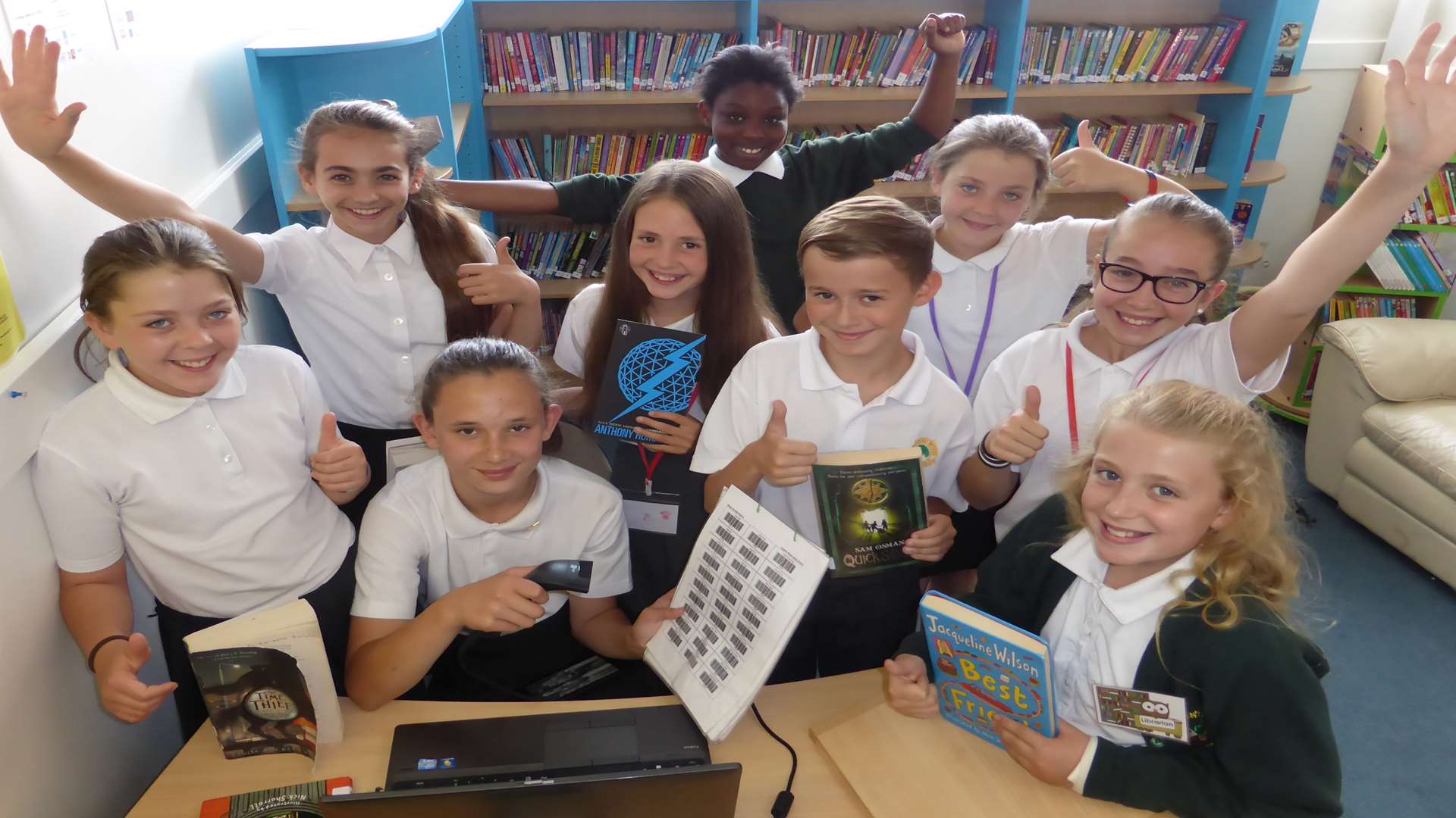 Pupil power runs the library at Joydens Wood Junior School.