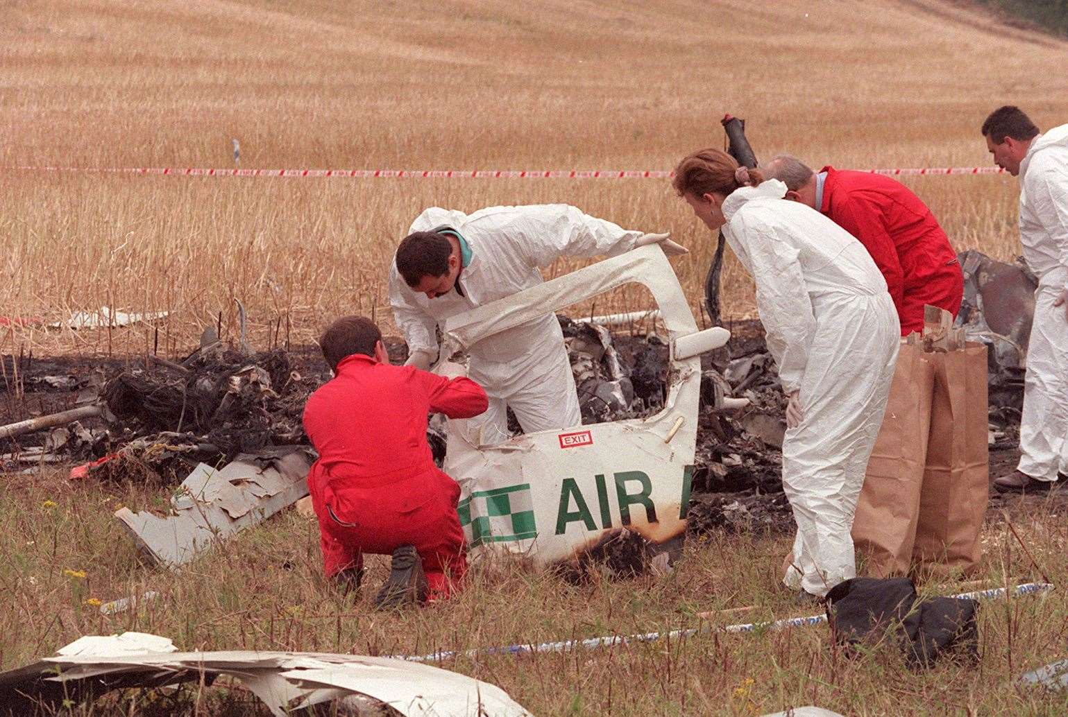Wreckage from the crash of the air ambulance in 1998