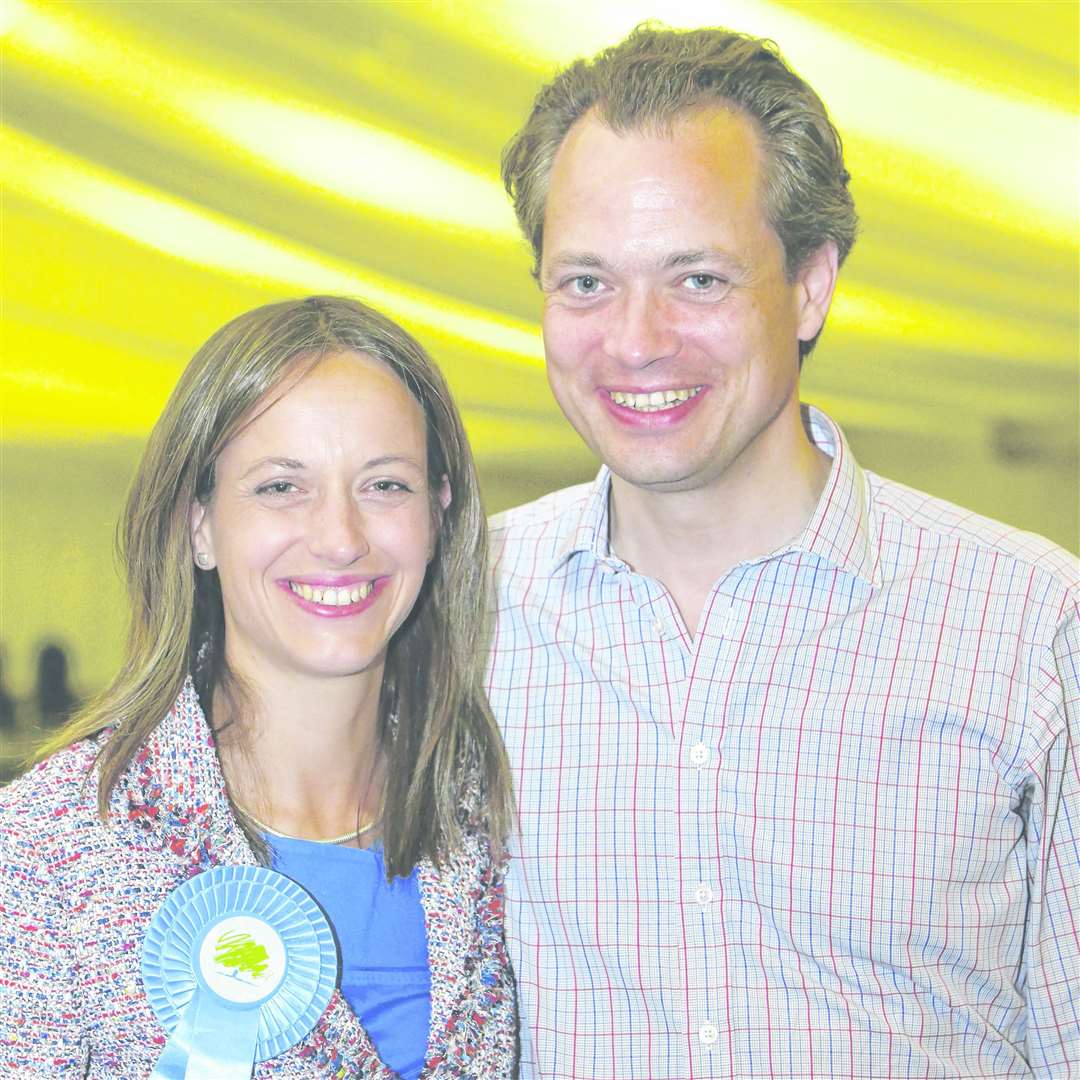 Helen Whately MP with husband Marcus Whately. Picture: Andy Jones