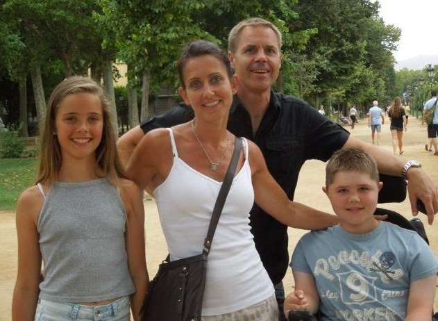 The Hussey family, Lauren, 12, parents Julie and Paul and Luke, 14