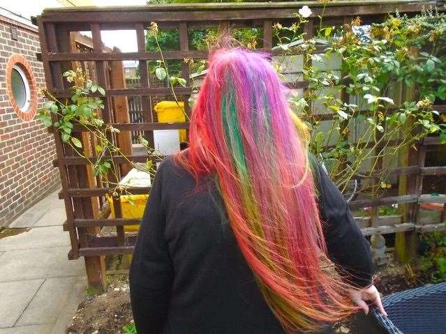 Stevie Housley with her colourful hair