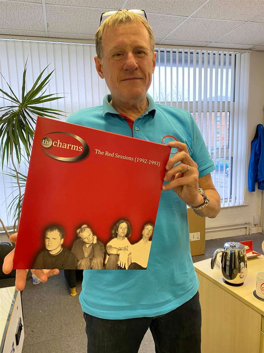 Producer Graham Semark with The Red Sessions the new LP from Sittingbourne and Sheppey 90s band The Charms
