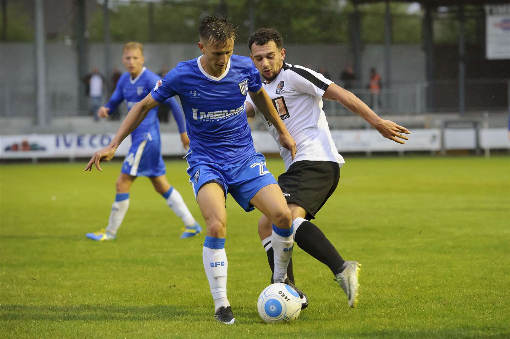 Ben Chapman on the ball for the Gills against Dartford Picture: Andy Payton