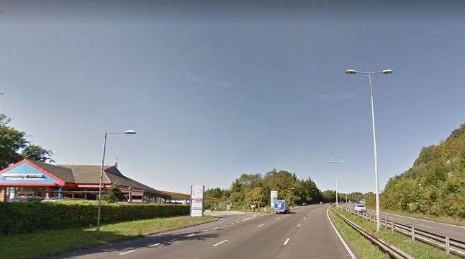A cyclist was seriously injured on Blue Bell Hill and when police arrived the vehicle had disappeared. Picture: Google