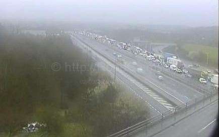 The M20 has now reopened but there are still long delays