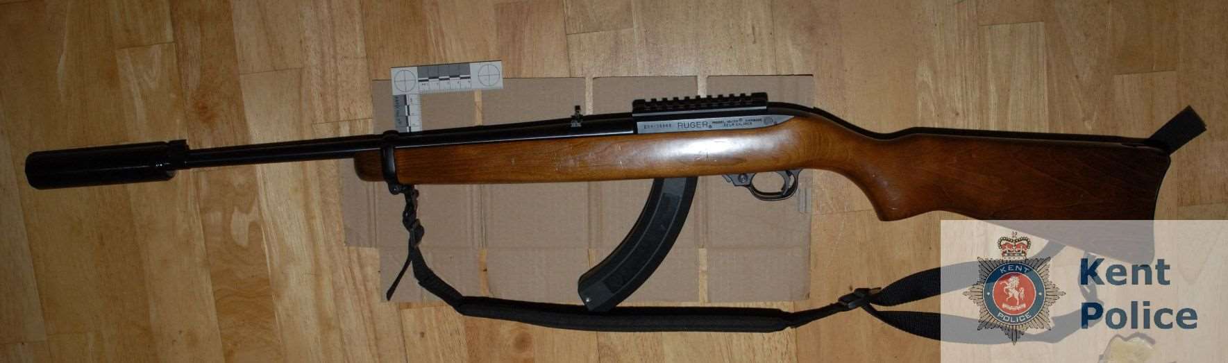 Officers found this gun at Mayne's address. Pic courtesy of Kent Police