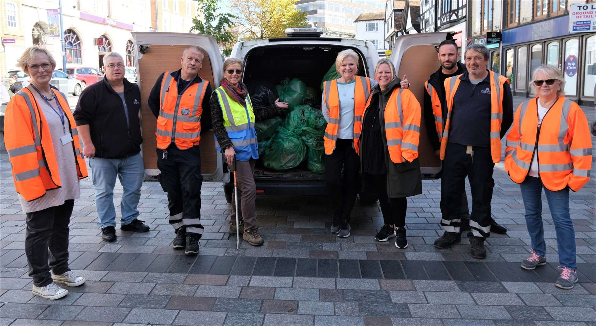 Litter pickers in Maidstone town centre. Picture: MBC