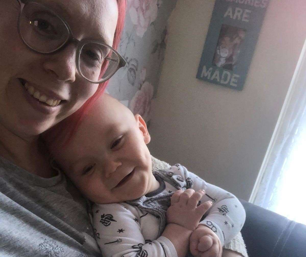 Jasmine Legg with her young son Thomas Fryer, who is battling a rare life-limiting condition called lissencephaly