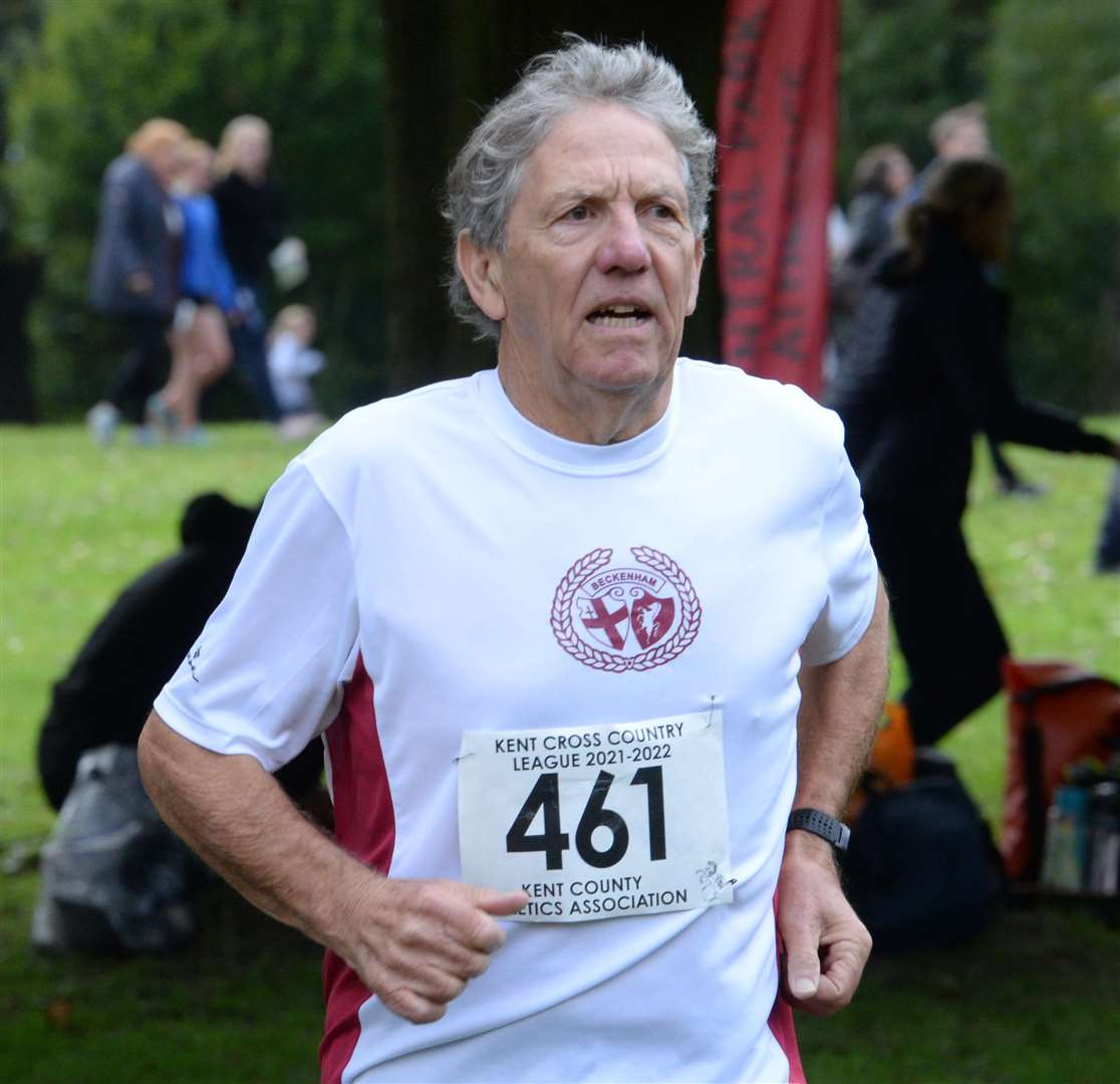 Richard Seabrook was second in the men's vet 70 race for Beckenham Running Club. Picture: Chris Davey (52348050)