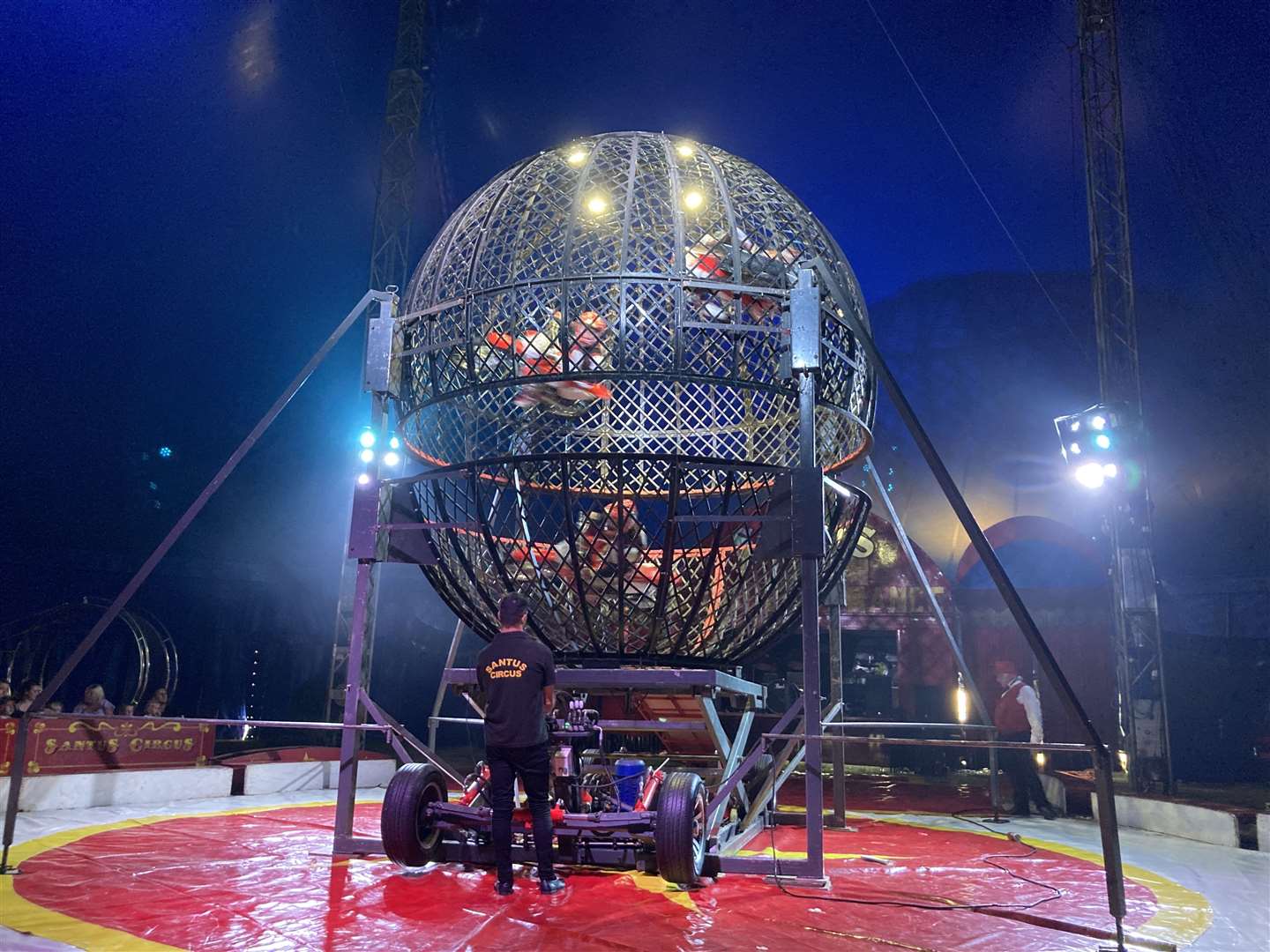 Nerys riders on the Globe of Death at Santus Circus. Picture: John Nurden (58811908)