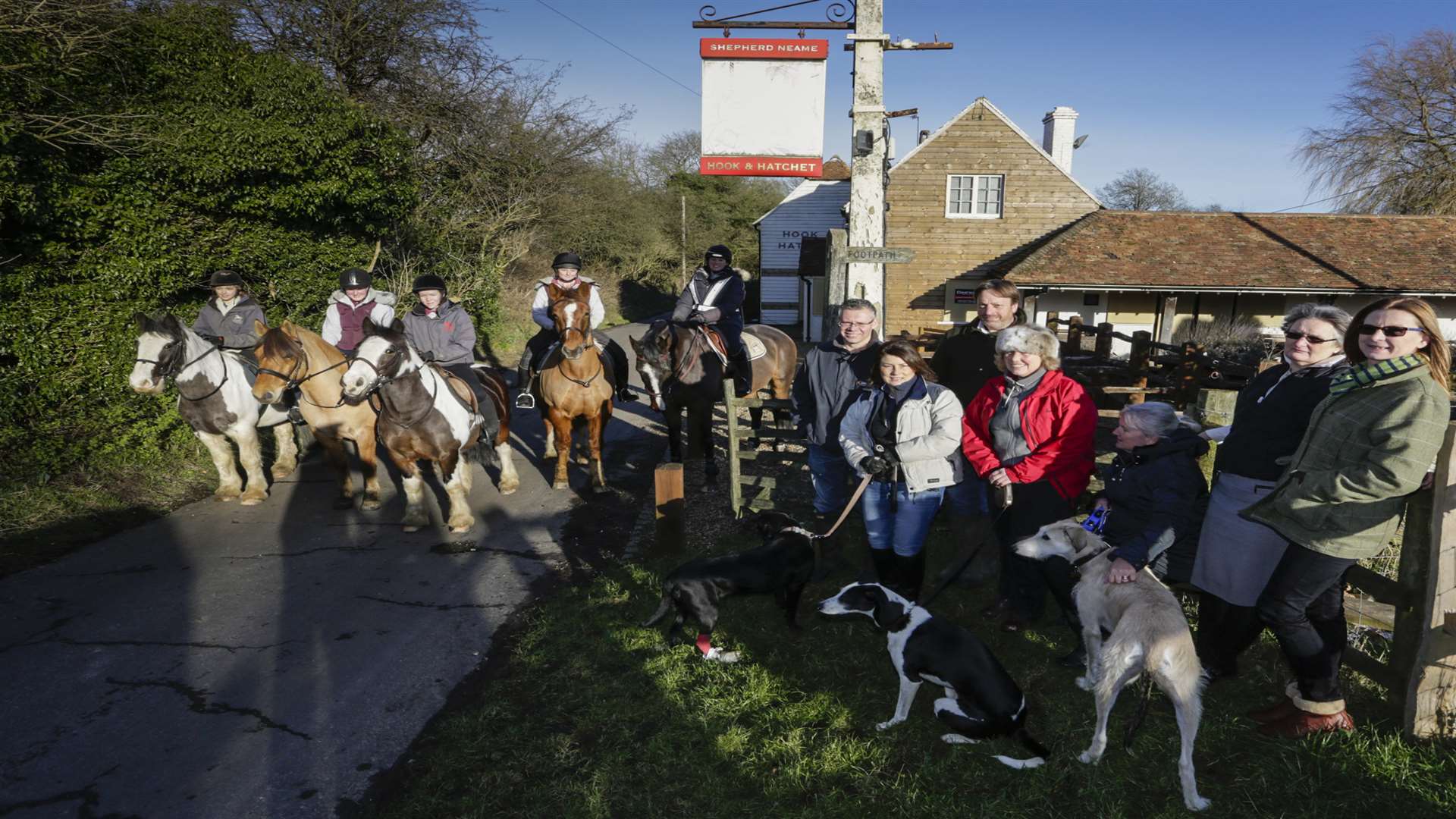 Villagers and business owners who are pulling together to buy the pub. Picture: Martin App