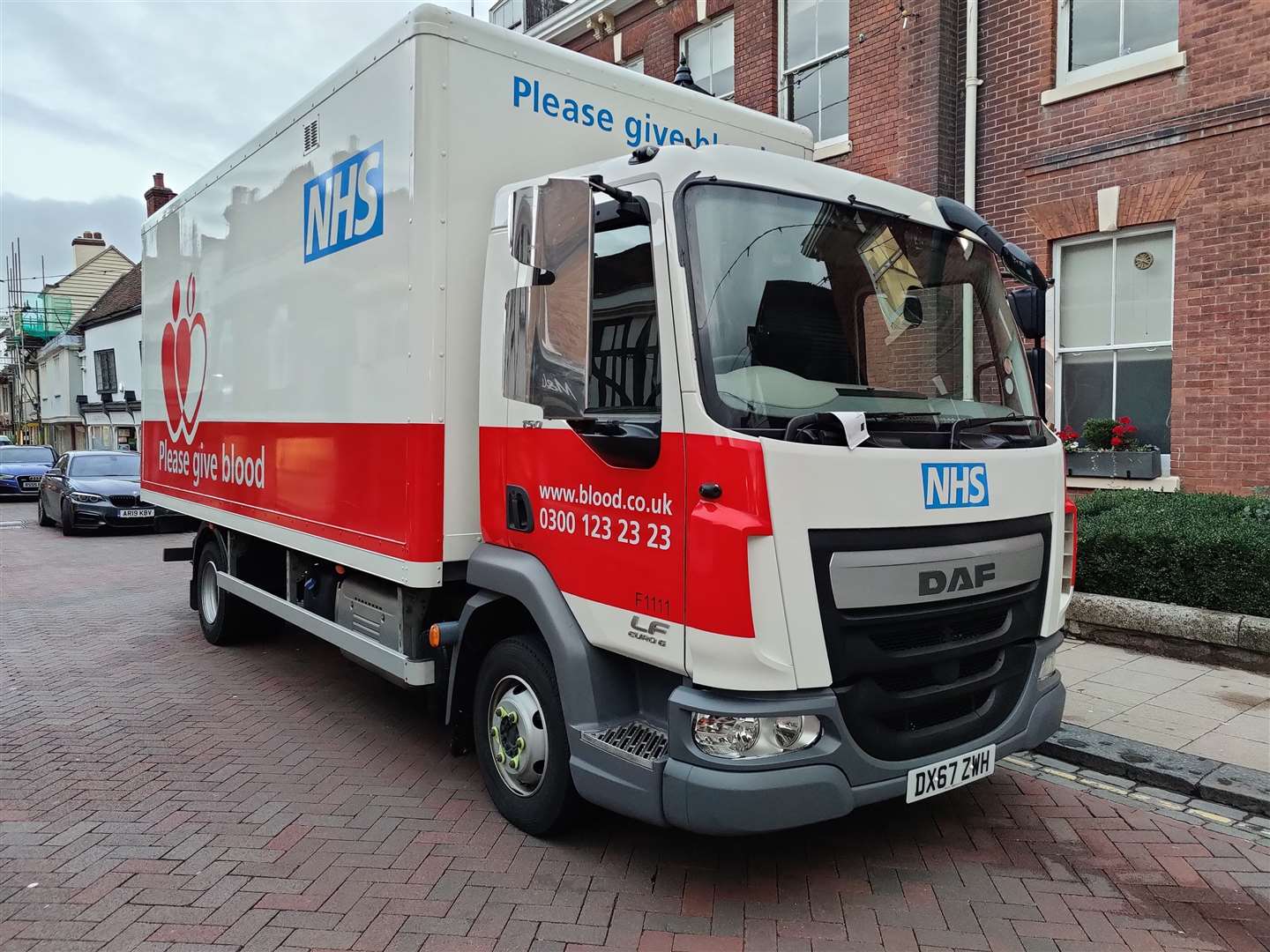 NHS Blood and Transplant lorry fined in Preston Street, Faversham. Picture: Adam Soffe