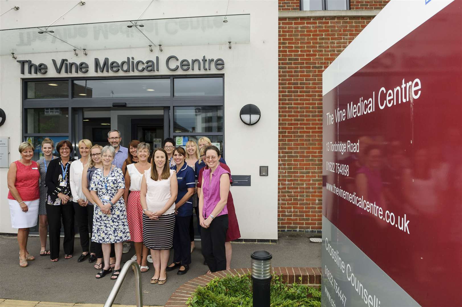 Staff at The Vine Medical Centre, Maidstone, which is one of seven practices in Kent inviting patients to come forward
