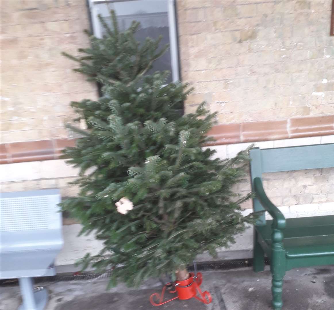 Bat and Ball Railway Station's Christmas tree had been decorated by locals, but was later vandalised (23909731)