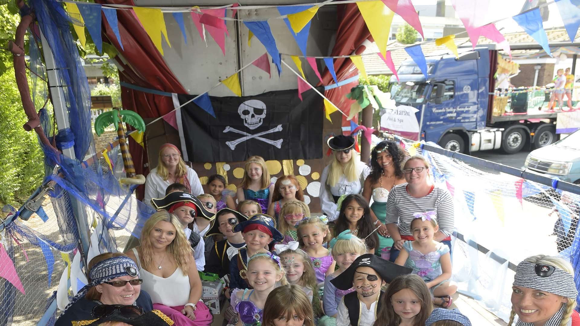 The pirate-themed float for St Martin's Primary School at the Dover carnival.