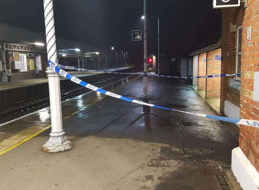 Police taped off part of the station