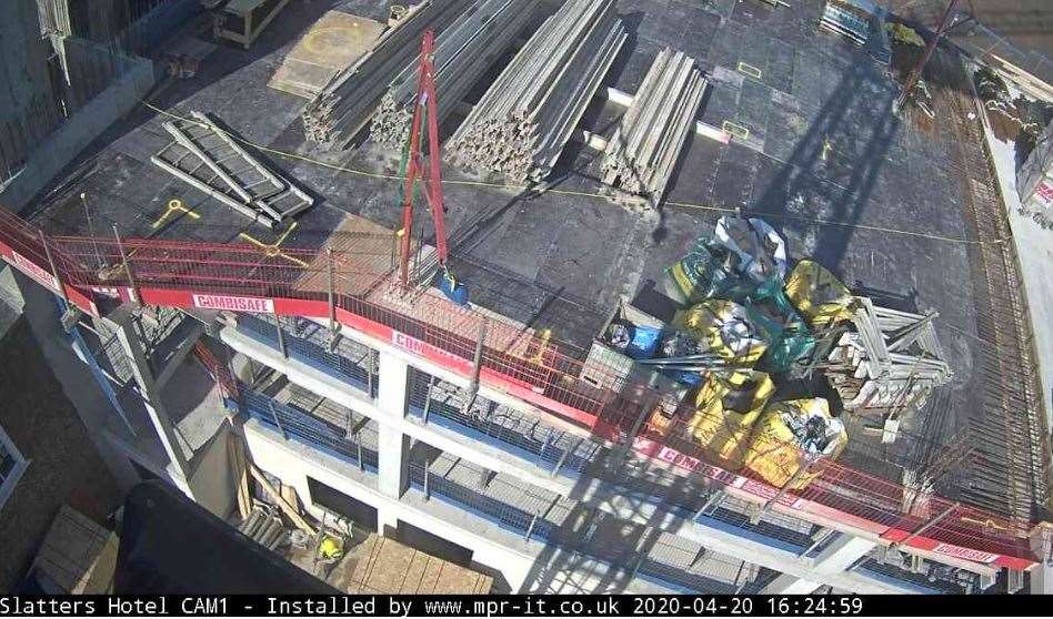 On-site CCTV images show the current stage of the build