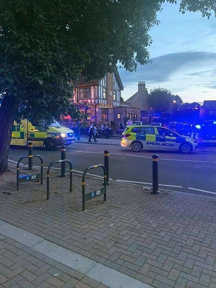 Emergency services at the scene of the incident in Chiselhurst last night. Picture: @Kent_999s