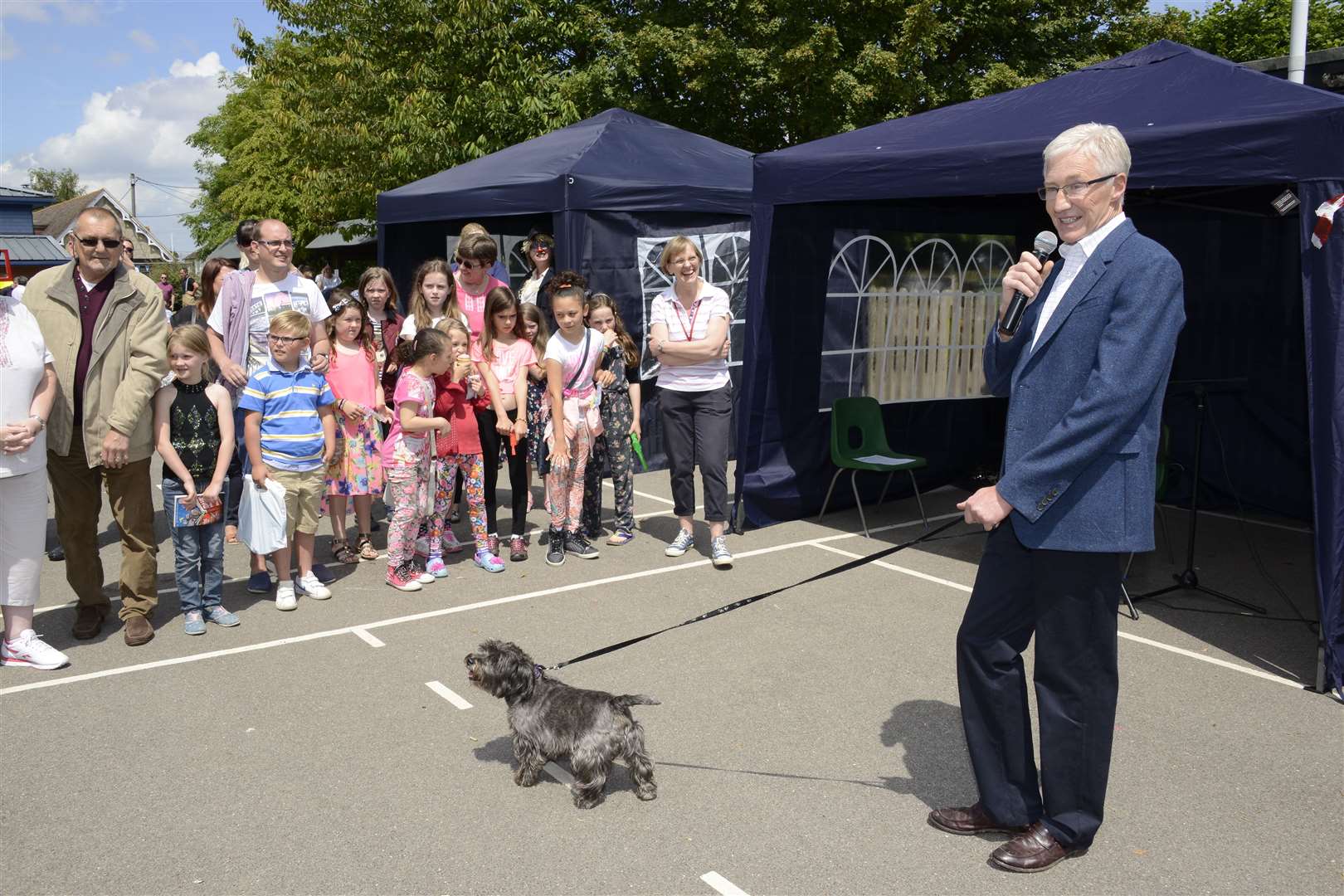 Cairn Cross Terrier Olga helps open the Aldington Primary School fete in 2014
