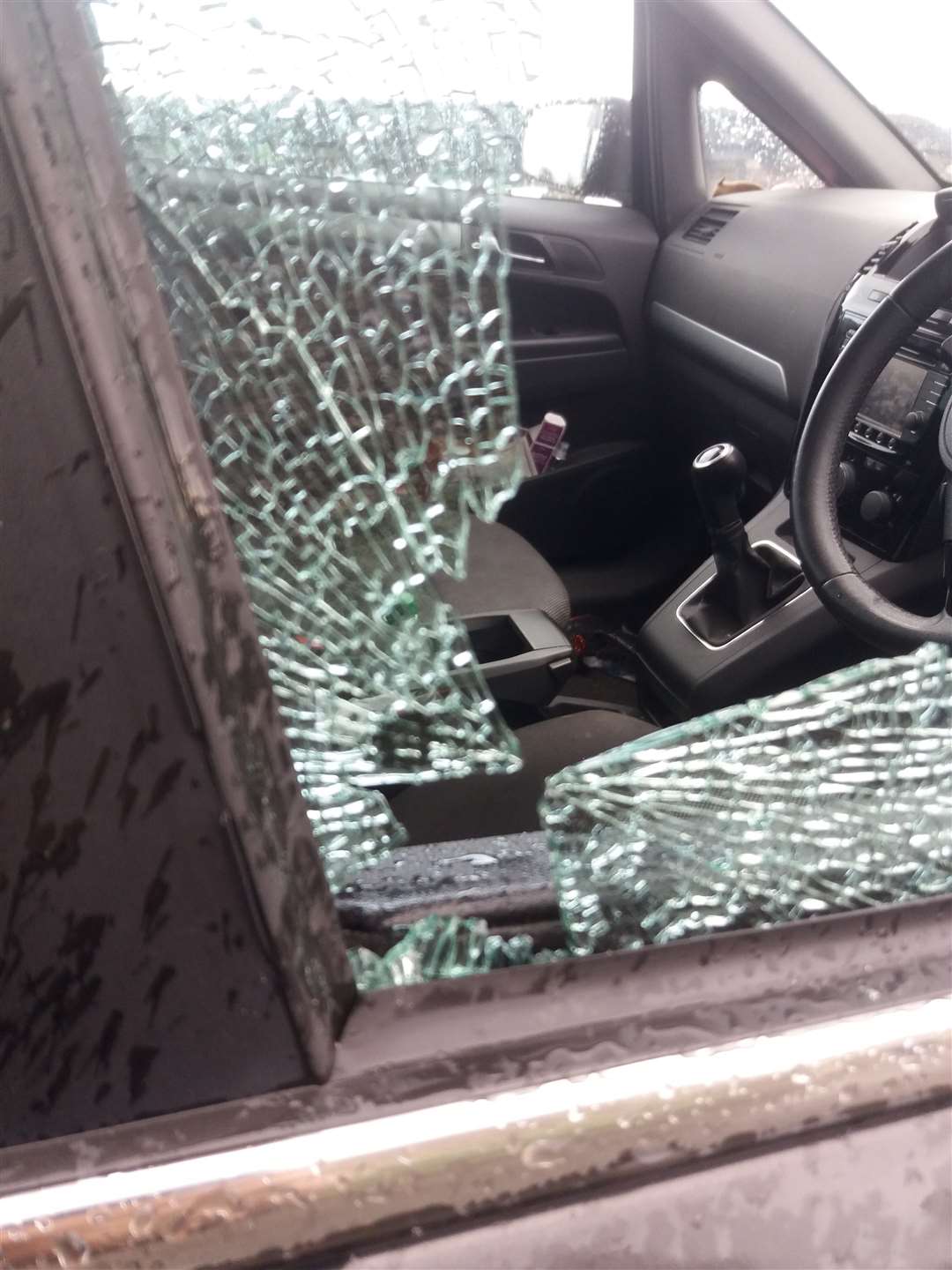 The damage caused to Jame Clarke's window (10139606)