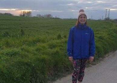 Lynne McCann spent more than 200 hours in April clocking up the miles to raise money for Cancer Research UK