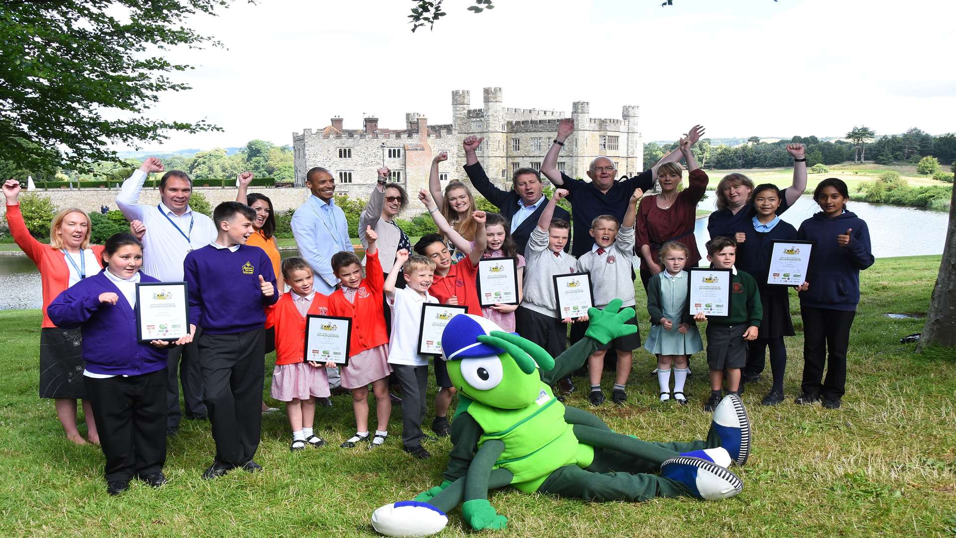 KM Walk to School champions celebrate success with key partners at the Summer Challenge Day event staged at Leeds Castle