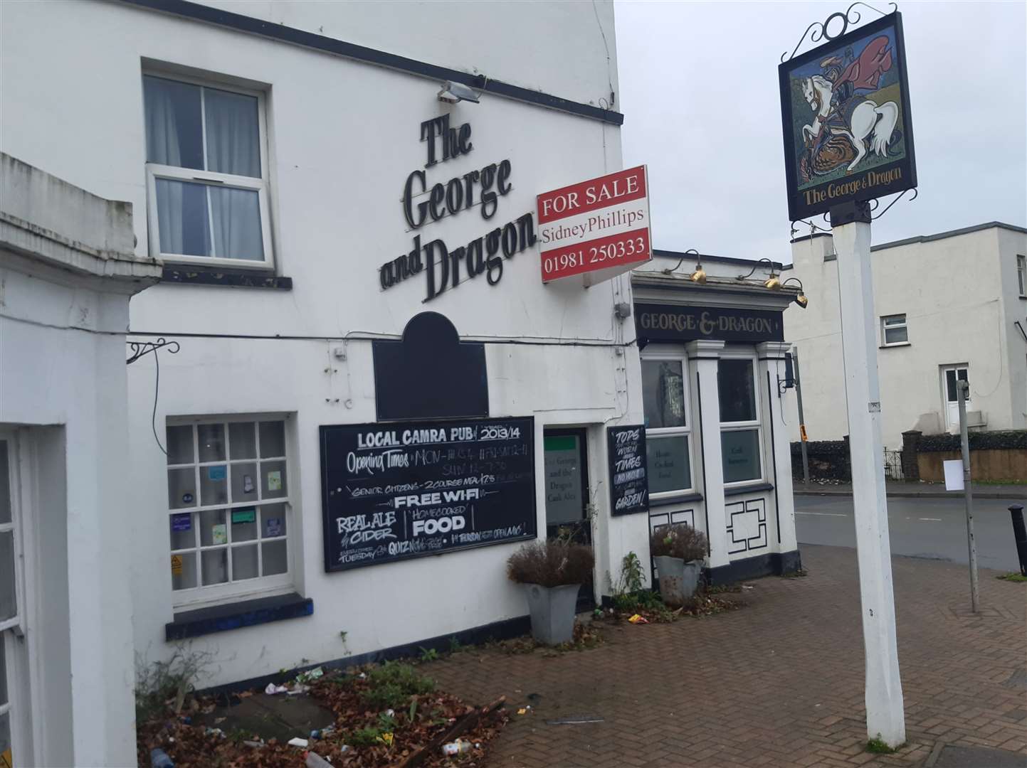 The George and Dragon pub at the end of Swanscombe High Street faces an uncertain future.