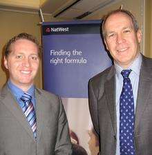 David Rea, left, economist with the Royal Bank of Scotland, with Chris Pye, director of NatWest Commercial Banking Centre, Maidstone, at the Marriott Tudor Park, Hotel, Maidstone.