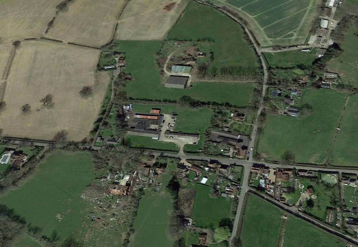 Frith Business Park is located to the north of Frith Road, west of the village of Aldington. Picture: Google Earth