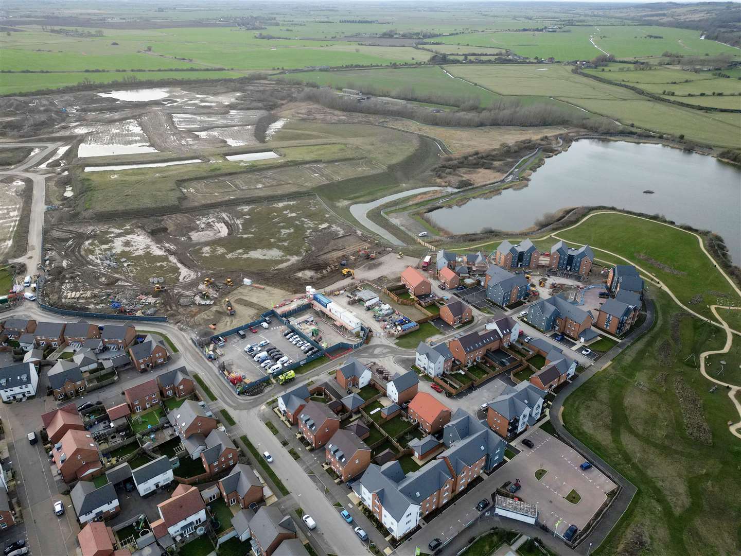 Construction continues on the former quarry near Hythe. Picture: Barry Goodwin