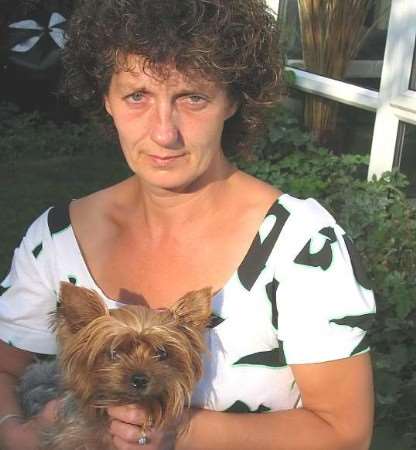 Jackie Rushworth with her other dog Tilly who survived the attack