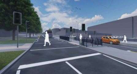 Artist impression of the improved pedestrian crossings. Picture: KCC